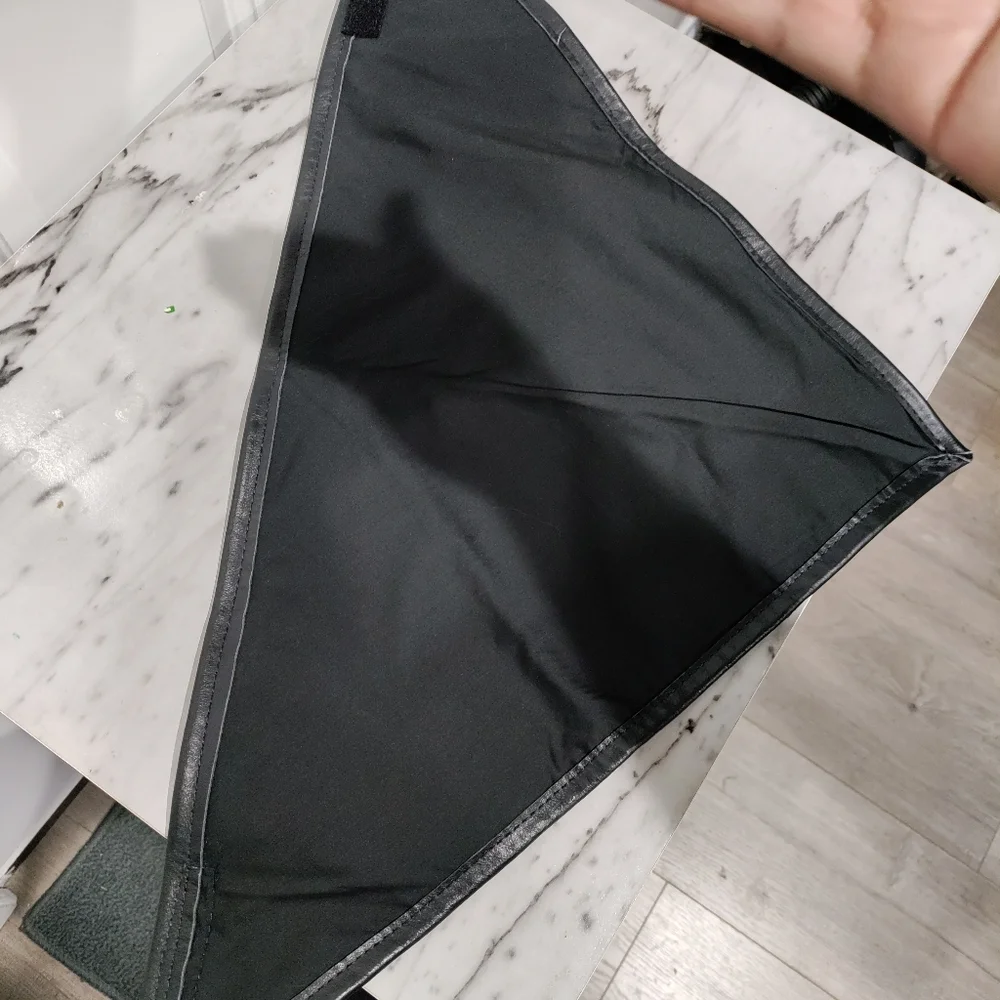 Rude Dog black leather dog bandana